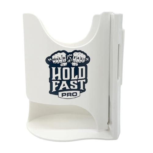 HoldFastPro Boat Cup Holder Adjustable Universal Boat Cup Caddy for Rails & Grab Bars Marine Drink Holder for Center Console & T-Top Mounting White