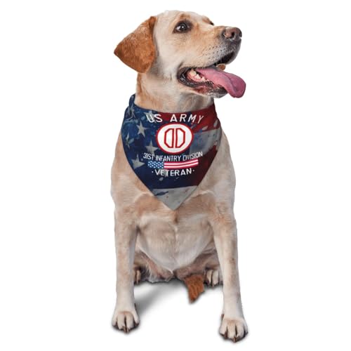 US Army 31st Infantry Division Veteran Dog Scarf Pet Bandana Cat Pet Bibs