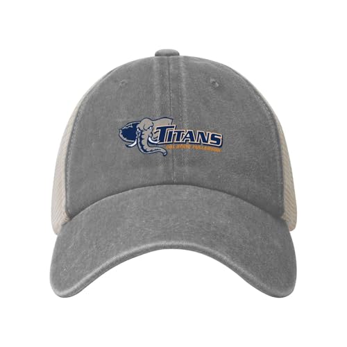 Cal State Fullerton Titans Classic Washed Cotton Trucker Cap with Curved Brim and Mesh Back Panel