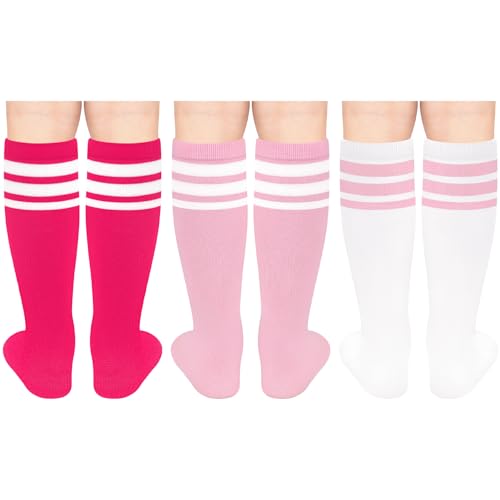 Image of Olreco 3 Pack Toddler Soccer Socks Kids Baseball Socks Boys Girls Softball Sock Youth Football Sock Athletic Accessories