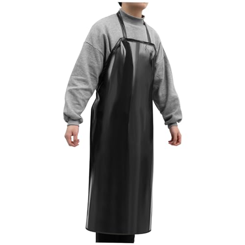 Unomor Heavy Duty Waterproof Apron Men's Kitchen Apron Halter Neck Sleeveless Industrial Pvc