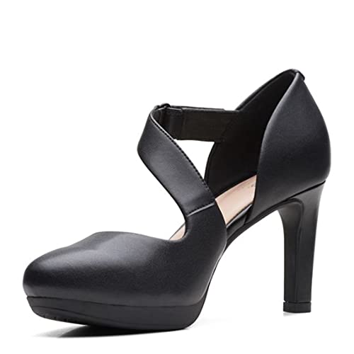 Clarks Womens Ambyr Glow Pump, Black Leather, 8.5 Us #TOP20
