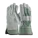 PIP 84-6532 Gray/Green/Pink Large Split Cowhide Leather Work Gloves - Wing Thumb - 84-6532/L