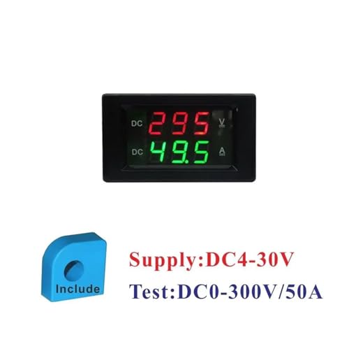Voltmètre et ampèremètre numérique DC 0-50A avec affichage LED noir - 3