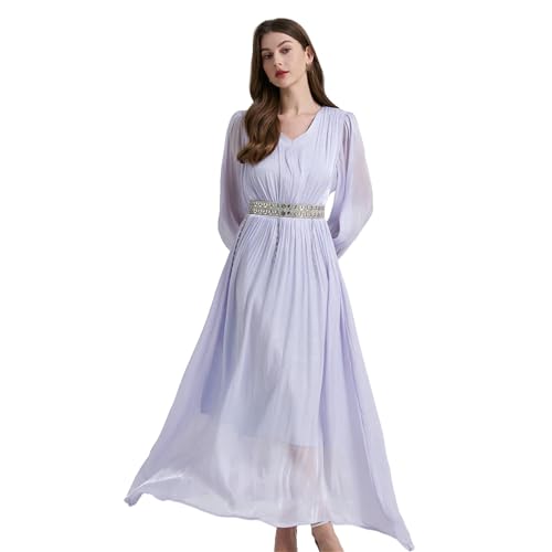 Robe française à petites franges JYHBHMZG élégante avec ceinture en strass