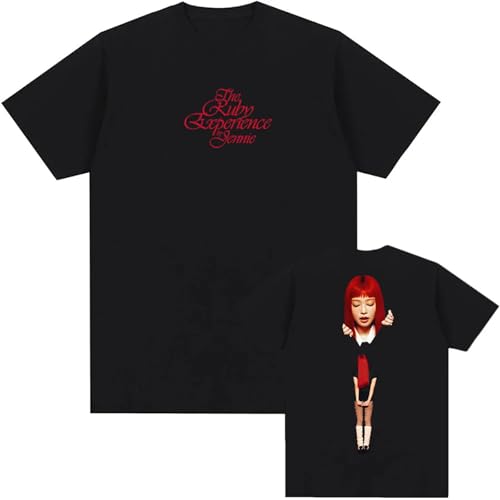 Camiseta De Manga Corta De Algodón para Hombre/Mujer Camiseta del Álbum Ruby 2025 De La Cantante JE-NN-IE Camiseta Deportiva Retro con Estampado Clásico Unisex XS-3XL-Black||m
