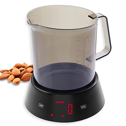 ADE Balance de cusine avec verre doseur | Balance alimentaire | Capacité de 1 litre e 3 kg | affichage LED | Cuisine accessoires electronique