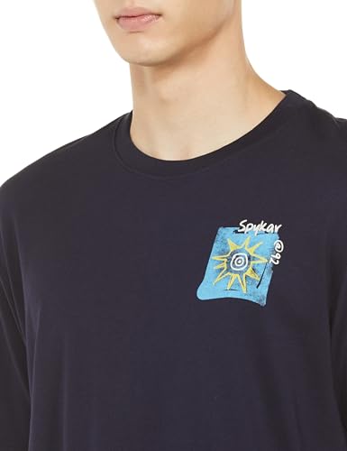 Image of Spykar Men's Oversized Round Neck Half Sleeve Solid Casual T-Shirt