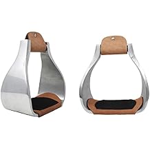 CHALLENGER Horse Saddle Western Stirrups Light Weight Aluminum 6" Wide Roper Stirrups 51219