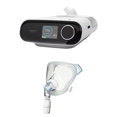 Image of Philips DreamStation BiPAP Pro | Sleep Apnea & Snoring Device + FitLife Total Face Mask, Small Size, EE (Exhalation Elbow), with Headgear | Online Demonstration & Installation