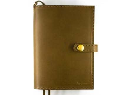 maf pinto (マフ ピント) レザー手帳カバー A6 (文庫本サイズ) オリーブ 本革 日本製
