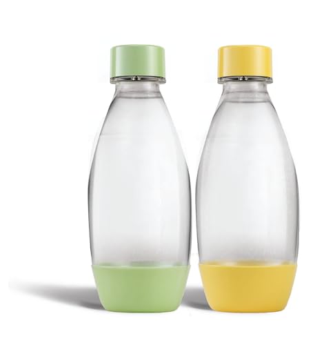 SodaStream Plastic Bottle | 0.5 L | BPA-Free | Green & Yellow | Pack of 2