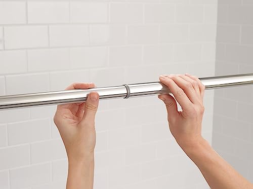 Image of Moen Chrome 44-72-Inch Adjustable Tension Mounted Straight Shower Curtain Rod for Bathroom, No Drilling Needed, TR1000CH
