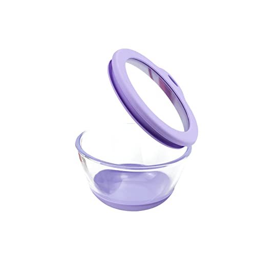Tazón de vidrio para mezclar con tapa hermética 0.53 QT miniatura 1