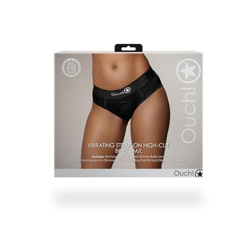 Vibromasseurs classiques de la marque OUCH! Slip avec vibrazione Vibrating Strap-on High-cut Brief Noir