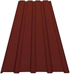 Tôle de bardage,Toiture ondulée en métal,Couverture métallique pour abri de jardin,Anti-rouille,Résistante aux intempéries UV,Kit de montage inclus,15 pièces-7,7 m²,115x45 cm,0,25 mm,Rouge bordeaux