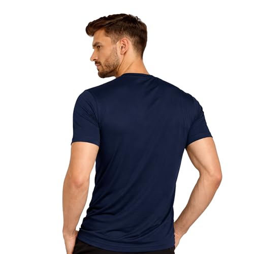 Image of NINQ Solid Tshirt for Men Round Neck | Half Sleeve Tshirt | Slim Fit Compression T-Shirt Gym Wear | Casual Running Yoga Sports wear for Mens