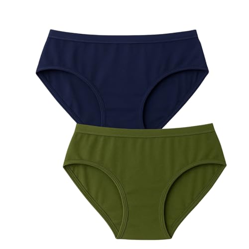 Image of Women's Soft Cotton Mid-Rise Bikini Briefs | Pack of 2 | Seamless Feel | Stretchable & Breathable Everyday Underwear | Comfortable Fit