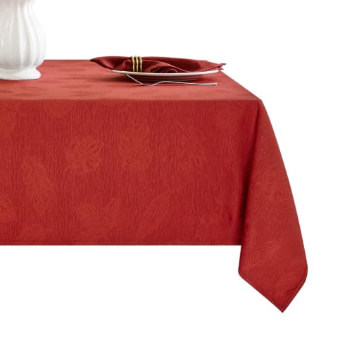 HomeJoy Red Jacquard 52x52 Square Thanksgiving Christmas Tablecloth