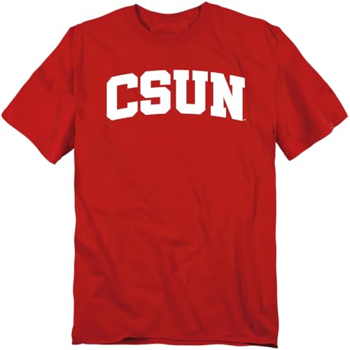 LOGOVISION California State University, Northridge School Name Arch Unisex Adult T Shirt, Red, X-Large