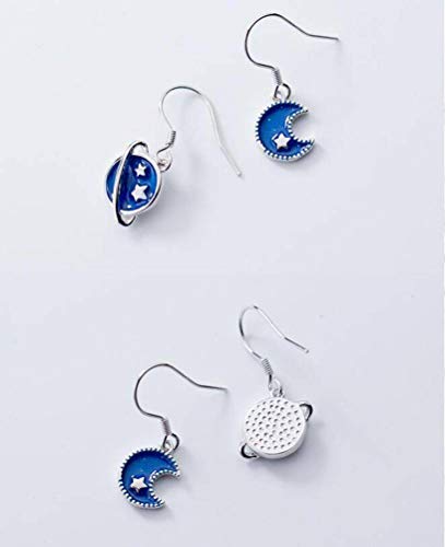 Boucles d'oreilles style coréen bleu lune légères et anti-irritation - 5