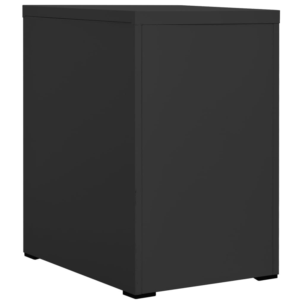 IKAYAA Classificatore schedario in Metallo Schedario da Ufficio Armadio da Ufficio Armadietto per Archivio Schedario Portadocumenti con 2 cassetti in Acciaio-Antracite-46 x 62 x 72.5 cm