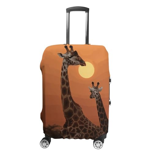 Giraffe at Sunset Printed Luggage Cover Protector, Fits 18-32 Inch Luggage