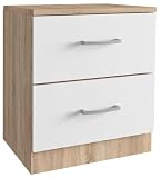 nextradeitalia 1 PZ KIT COMODINO 2 CASSETTI 45X34XH47 CM ROVERE BIANCO