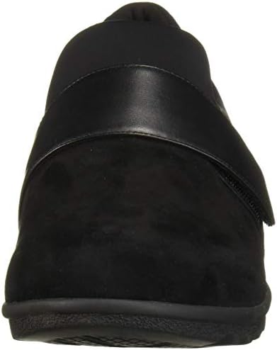 Aravon Women's Josie Instep Strap Platform, Black Suede, 7 W US | Image 1