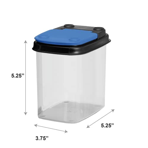Image of Buddeez Multi-Purpose Hardware Storage Bins Bits and Bolts Small Storage Containers, Hardware Organizers, Clear Containers With Blue Stackable Lids, Bolt and Screw Organizer (1 Quart - 8 Pack)