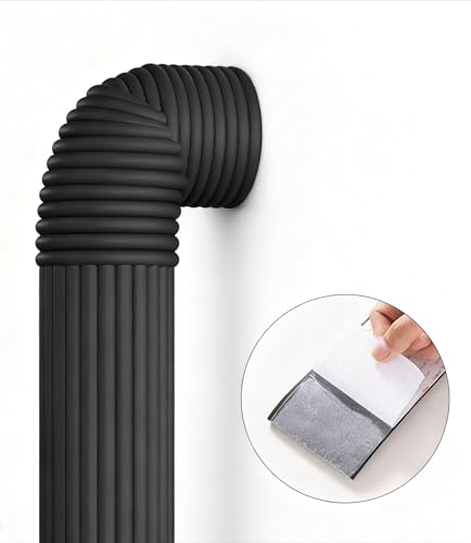 配管デコレーションセット 1 段 2m 管径 8cm 対応 消火配管 排水管 エアコン配管 暖房配管隠し 難燃防音 ナチュラル/ミニマル/インダストリアル 3 スタイル 住宅オフィスリフォーム用 (20m,ブラック)