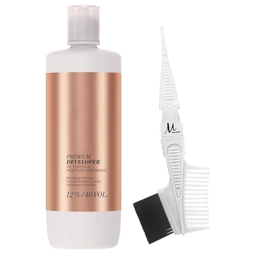 Blond Me Developer 12% / 40 Vol 1 Liter and M Hair Designs Tint Brush Comb (Bundle)