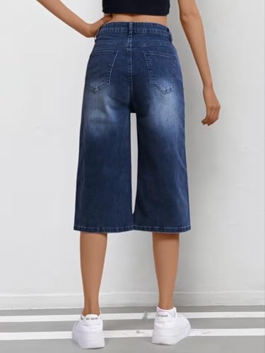 Image of Nifty Women's Denim Stretchable Baggy Fit Capris