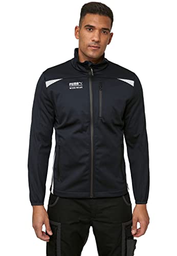 PUMA WORK WEAR Chaqueta de trabajo prémium - Chaqueta softshell de tejido resistente y reflectores., azul marino, M Cover