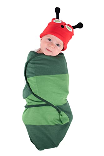 Cuddle Club Cotton Adjustable Swaddle and Beanie Set #TOP19