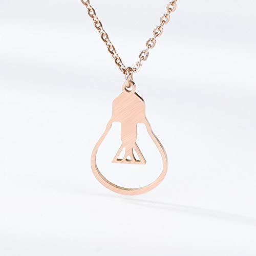 Preisvergleich Produktbild LINLIN Edelstahl Roségold Farbe Glühbirne Halsketten Anhänger Frauen