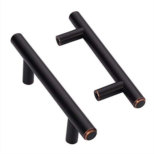 Amerdeco IH0001ORB76 10 Pack Oil Rubbed Bronze 3Inch(76mm) Hole Centers Kitchen Cabinet Pulls Hardware Modern Kitchen Solid Handles for Cabinets Cupboard Handles Drawer Pulls