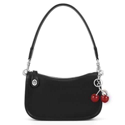 jingyuKJ Shoulder Bag Purses for Women - Small Handbags PU Leather Shoulder Purse Trendy Designer Underarm Bags (Black)