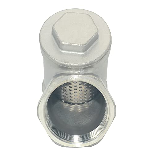 Image of 1-1 /4 inch WYE Strainer Mesh Filter Valve,800WOG Y-Spring NPT Female Check Valve,Stainless Steel SS316 CF8M