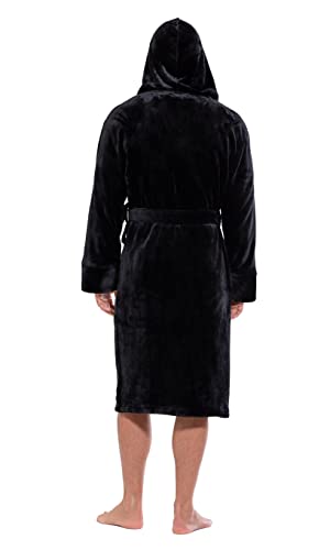 Turquaz Plush Robes For Men, Soft Fuzzy Hooded Mens Bathrobes, Long Comfy Robe For Men #TOP3