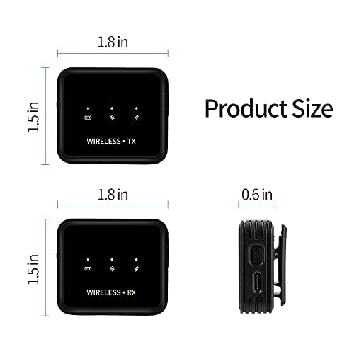 Professional Wireless Lavalier Microphone, Dual-Channel Recording, 15 Hours Working Time, Support External Microphone, With Mute Function, 6-Level Volume Adjustable, With Noise Reduction, Low Latency #TOP1