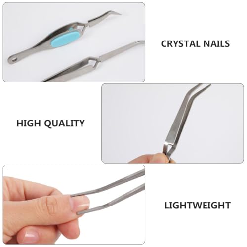 Pinzas para uñas acero inoxidable 2 piezas para manicura miniatura 3