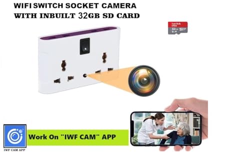 SAFETYNET WiFi Switch Socket Board | Wireless 1080P HD Cam | Office Indoor Security Camera | Home Surveillance Camera with Inbuilt 32gb SD Card | (iWFCam APP)