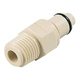 neoLab 2-0852 Polypropylen Schnellkupplung, 1/8 Gewinde NPT, Männlich Geschlecht Kupplungsteil, Absperrung, Kupplungsteil Weiblich, Mit Außengewinde, Elfenbein