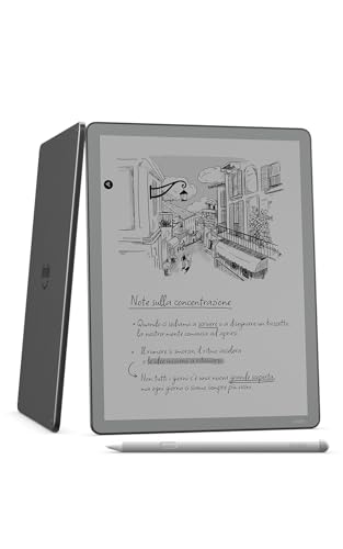 Amazon Kindle Scribe 16 GB senza luce frontale (ultimo modello) — Schermo da 11’’, effetto carta stampata — Più sottile, leggero e veloce — Scrivi nel taccuino integrato, nei documenti e nei libri