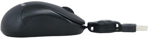 Daffodil WMS108B Wired Optical Mouse - 3 Button PC Mouse with Scroll Wheel and Retractable USB Cable - for Laptop/Netbook/Desktop Computers - Supported by: Microsoft Windows/Mac OS