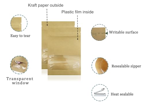 FERENLI Pacote com 100 envelopes pequenos de 13 x 18 cm para moedas de sementes resseláveis com jane