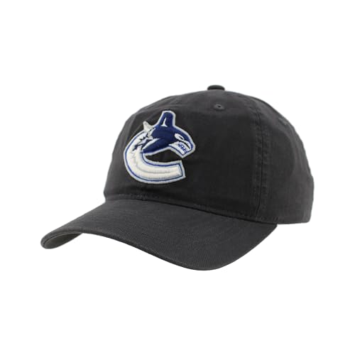 Vancouver Canucks NHL Officially Licensed Adjustable Hat Scholarship Icon Charcoal