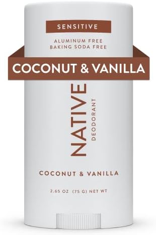 Native Sensitive Deodorant | Natural Deodorant for Women and Men, Aluminum Free, Baking Soda Free, Phthalate Free, Talc Free, Coconut Oil and Shea Butter | Coconut & Vanilla (Sensitive)