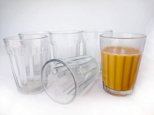 Royal Kurta The Cutting Chai Glasses Tea Glass Small 100 ml Each Set Tea Glasses Drinking Glass (Small, 6, Count)